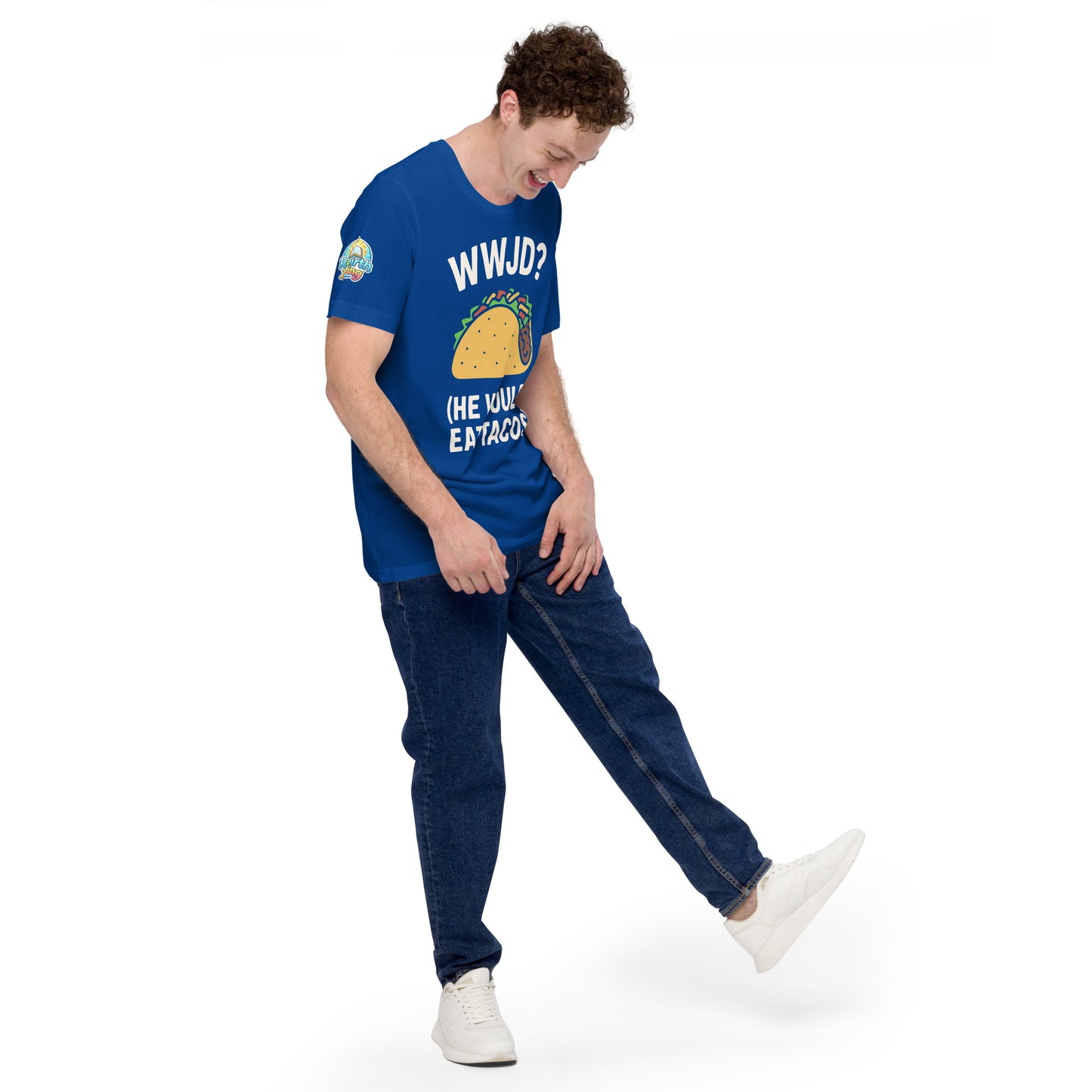 WWJD? (He Would Eat Tacos) – funny Christian t-shirt, true royal, with humorous faith-based design by ReBirth Living