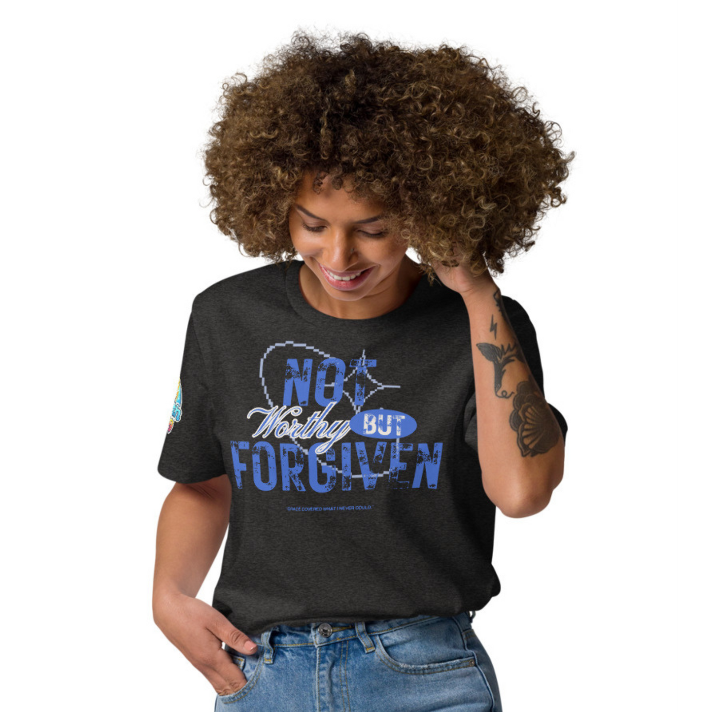 Not Worthy But Forgiven Shirt | Christian Graphic Tee | Inspirational Faith Apparel