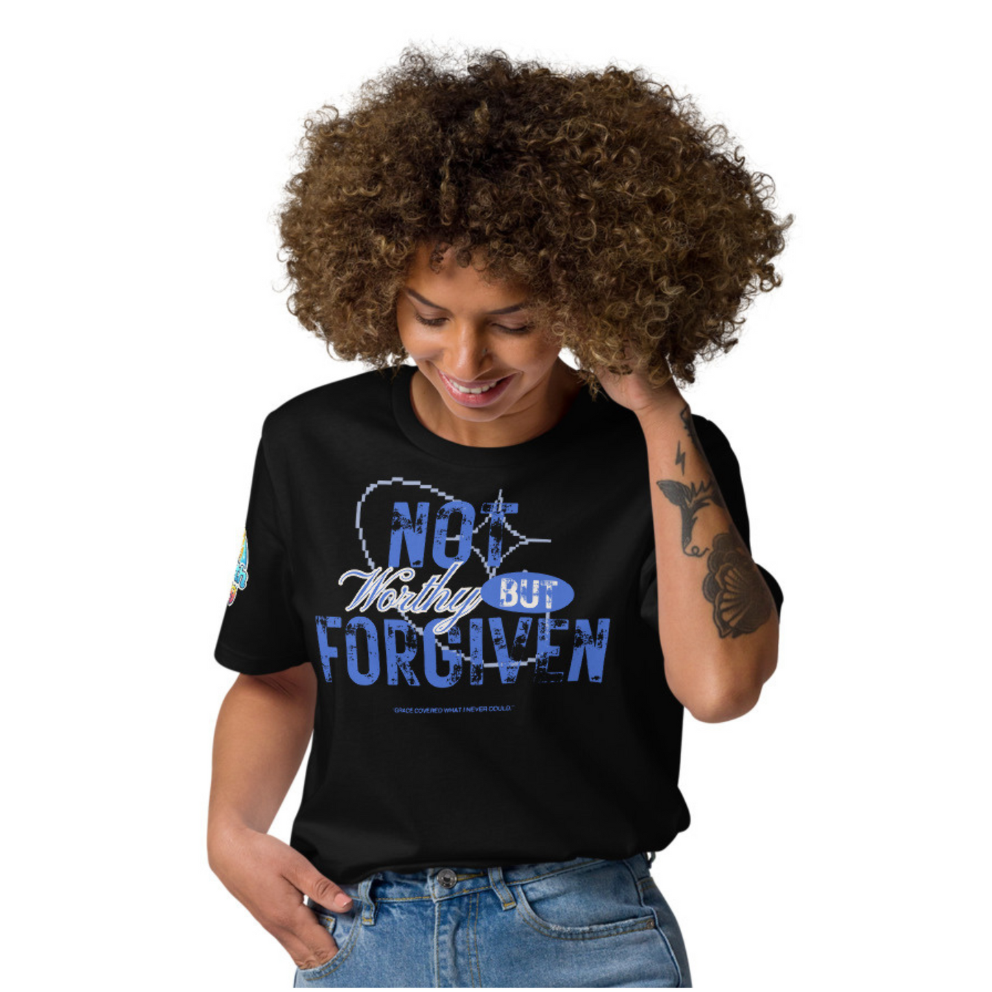 Not Worthy But Forgiven Shirt | Christian Graphic Tee | Inspirational Faith Apparel