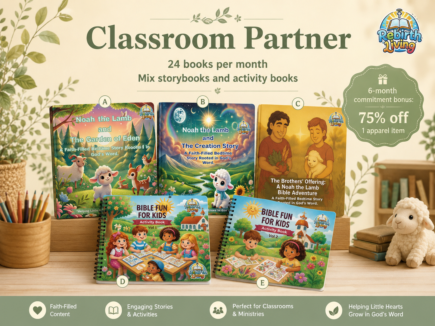 Classroom Partner Monthly Resource Plan — 24 Books Per Month