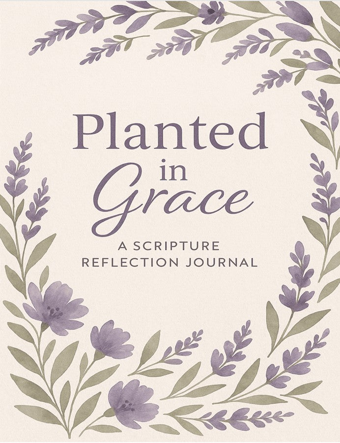 Floral design cover of Planted in Grace: A Scripture Reflection Journal – Christian devotional notebook to grow in faith, truth, and prayer by ReBirth Living
