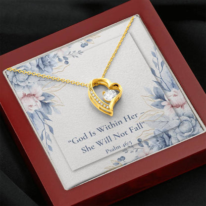 God Is Within Her – She Will Not Fall | Forever Love Necklace – Psalm 46:5