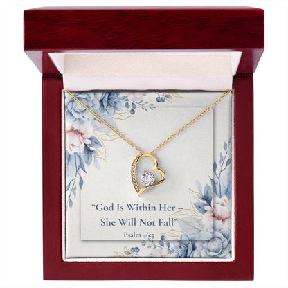 God Is Within Her – She Will Not Fall | Forever Love Necklace – Psalm 46:5