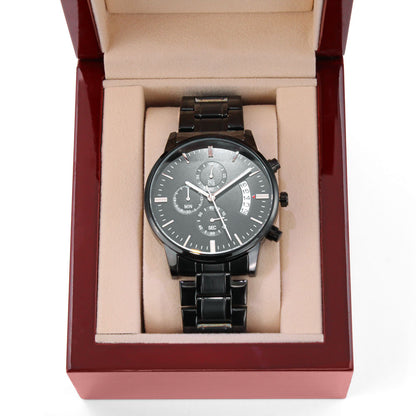 Stand Firm in Faith engraved chronograph watch – 1 Corinthians 16:13 KJV scripture timepiece, men’s Christian gift by ReBirth Living