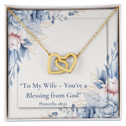 God Is Within Her – She Will Not Fall forever love necklace – Psalm 46:5 KJV Christian jewelry gift for women by ReBirth Living. Two hearts linked together style necklace.