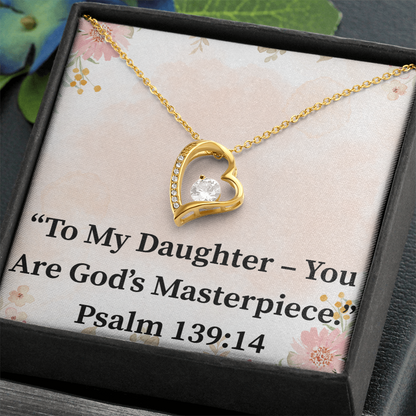 To My Daughter – You Are God’s Masterpiece forever love necklace – Psalm 139:14 KJV Christian jewelry gift for daughters by ReBirth Living