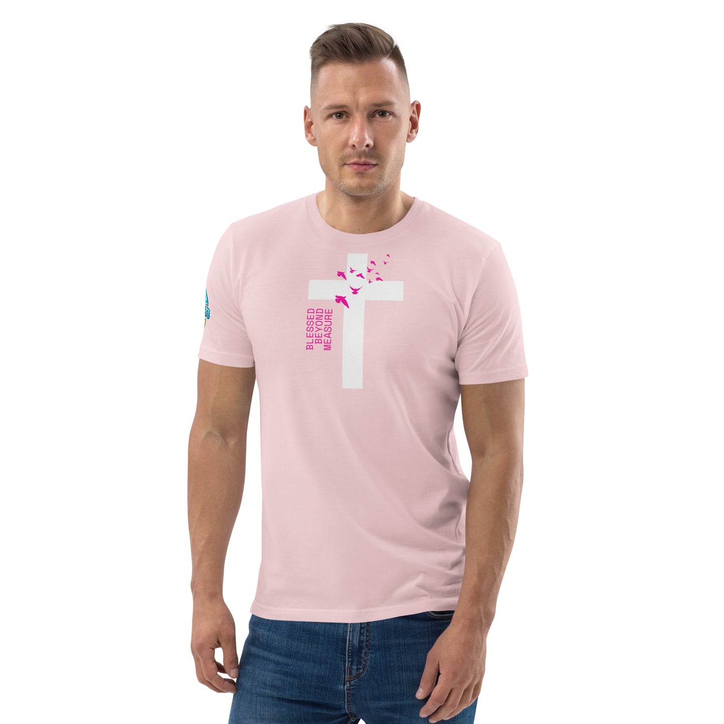 Christian Cross T-Shirt | Blessed Beyond Measure | Minimalist Unisex Faith Tee
