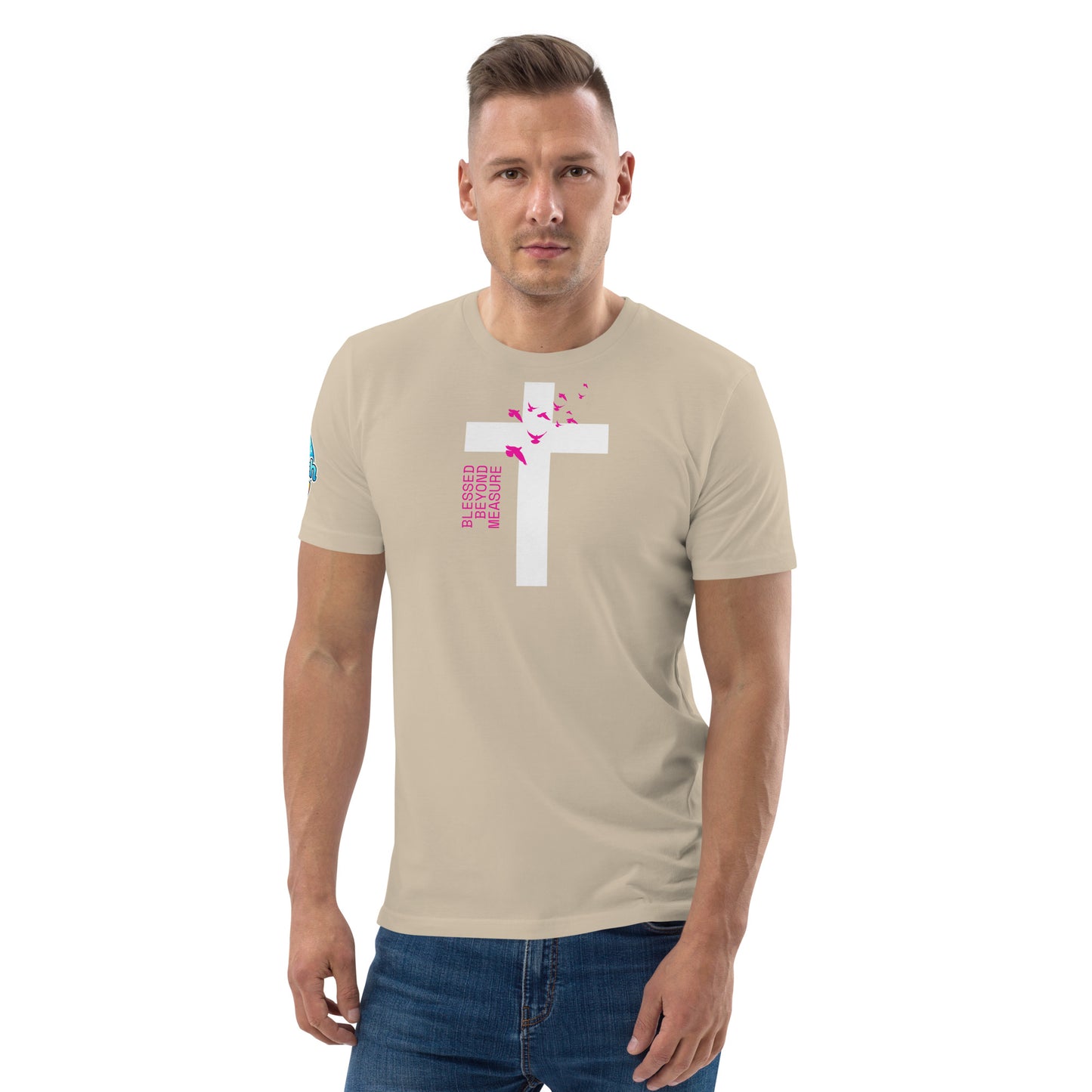 Christian Cross T-Shirt | Blessed Beyond Measure | Minimalist Unisex Faith Tee